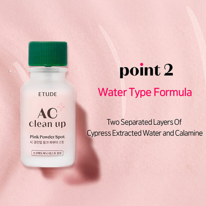 ETUDE Ac Clean Up -Pink Powder Acne Spot Corrector, For Active Acne