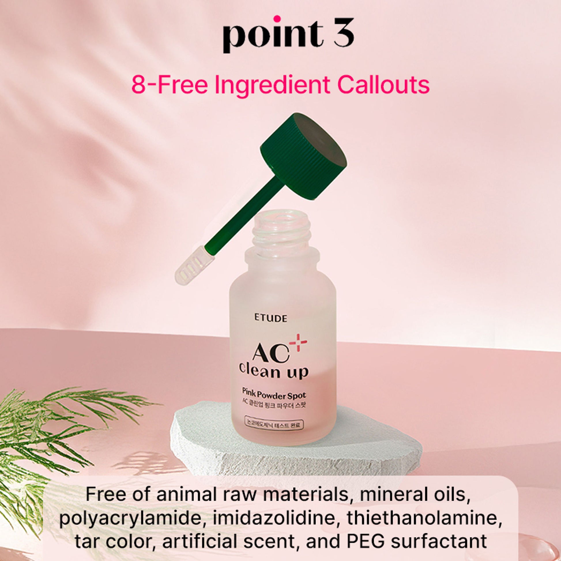 ETUDE Ac Clean Up -Pink Powder Acne Spot Corrector, For Active Acne