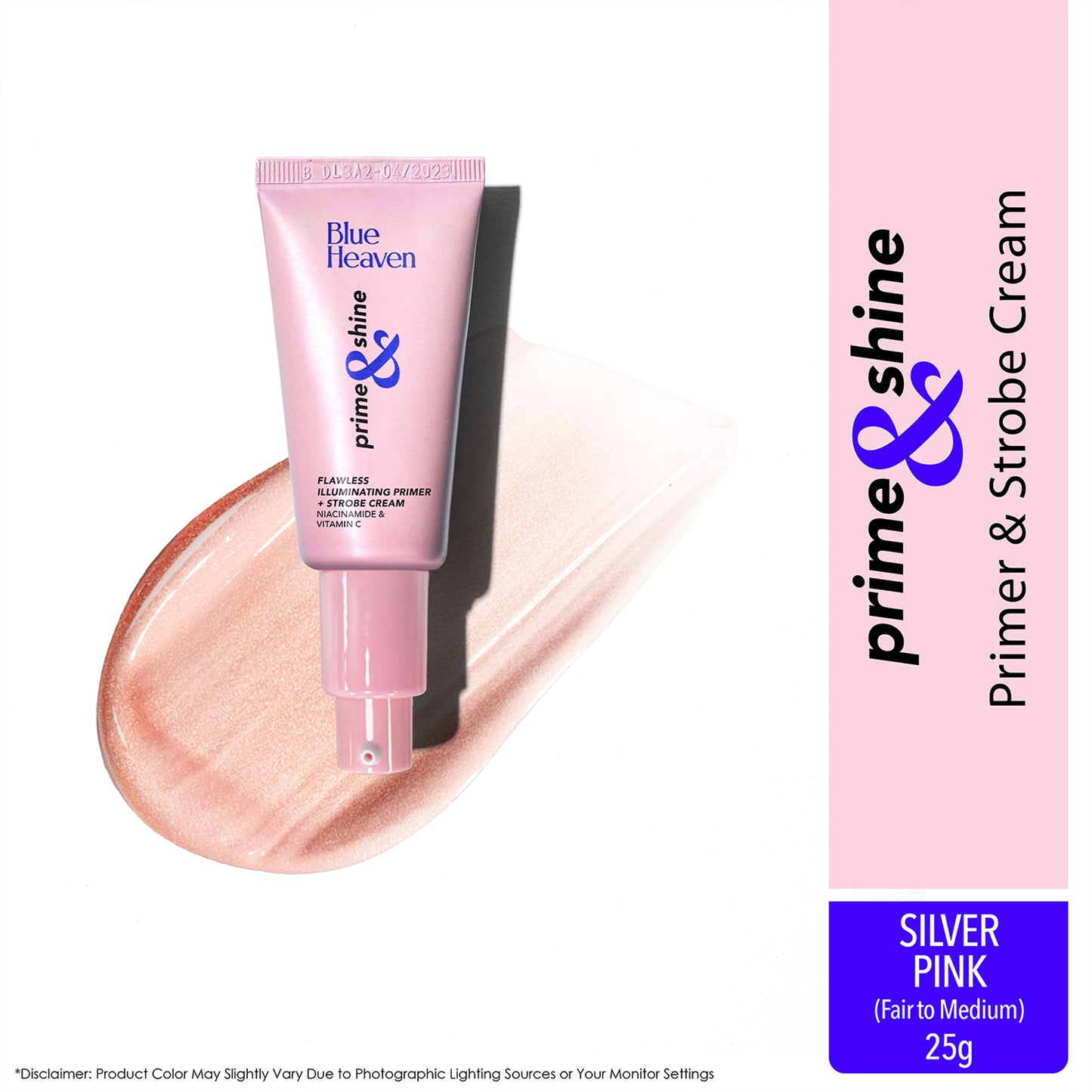 Blue Heaven Prime & Shine Flawless Iluminating Primer & Strobe Cream - Silver Pink