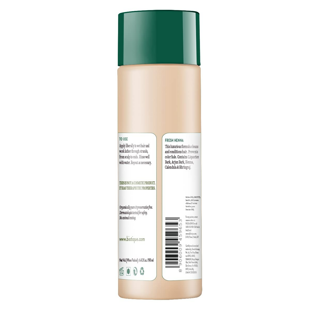 Biotique Fresh Henna Color Protect Shampoo & Conditioner For Color Treated Hair