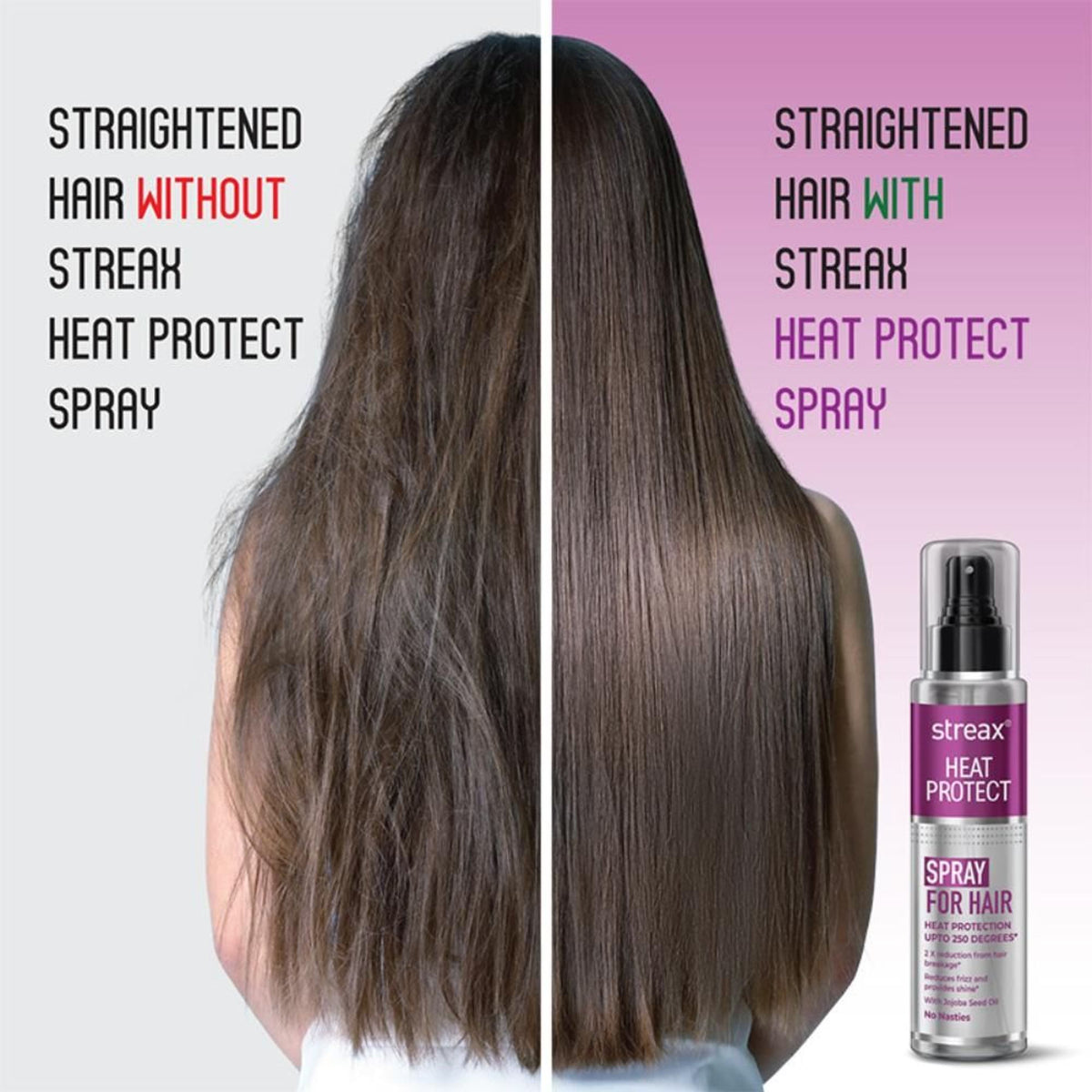 Streax Heat Protect Spray For Hair Styling For Men & Women, For Dry & Frizzy Hair