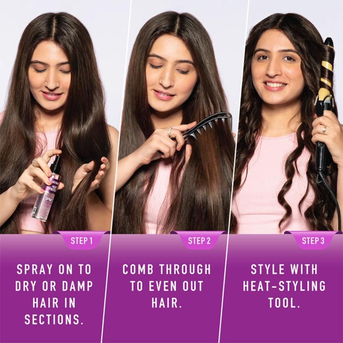 Streax Heat Protect Spray For Hair Styling For Men & Women, For Dry & Frizzy Hair