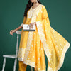 Dhiyona IE Woven Design Jacquard Chanderi Silk Kurta With Trousers & Dupatta