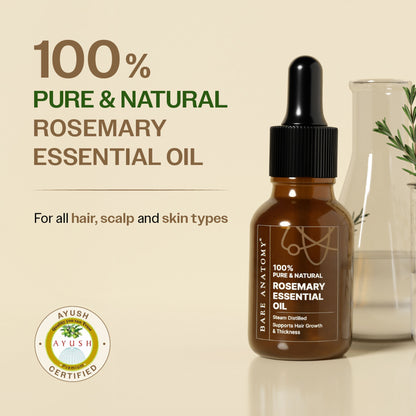 Bare Anatomy 100% Pure & Natural Rosemary Essential Oil for Hair Growth & Thickness
