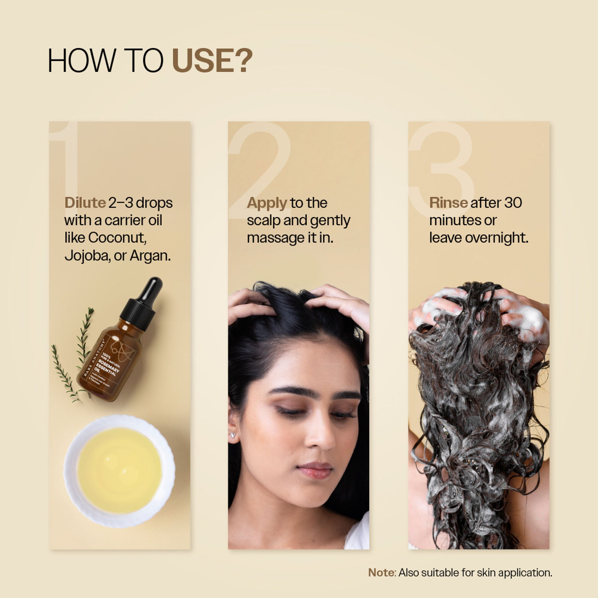 Bare Anatomy 100% Pure & Natural Rosemary Essential Oil for Hair Growth & Thickness