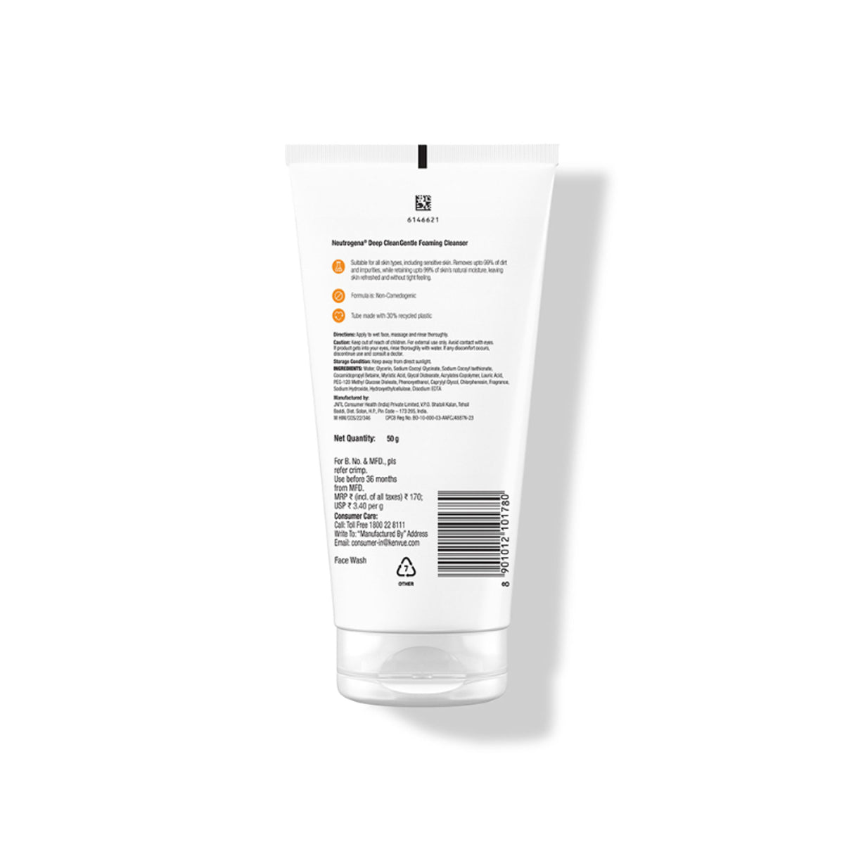 Neutrogena Deep Clean Gentle Foaming Cleanser - Moisturizing Face Wash for Normal to Sensitive Skin