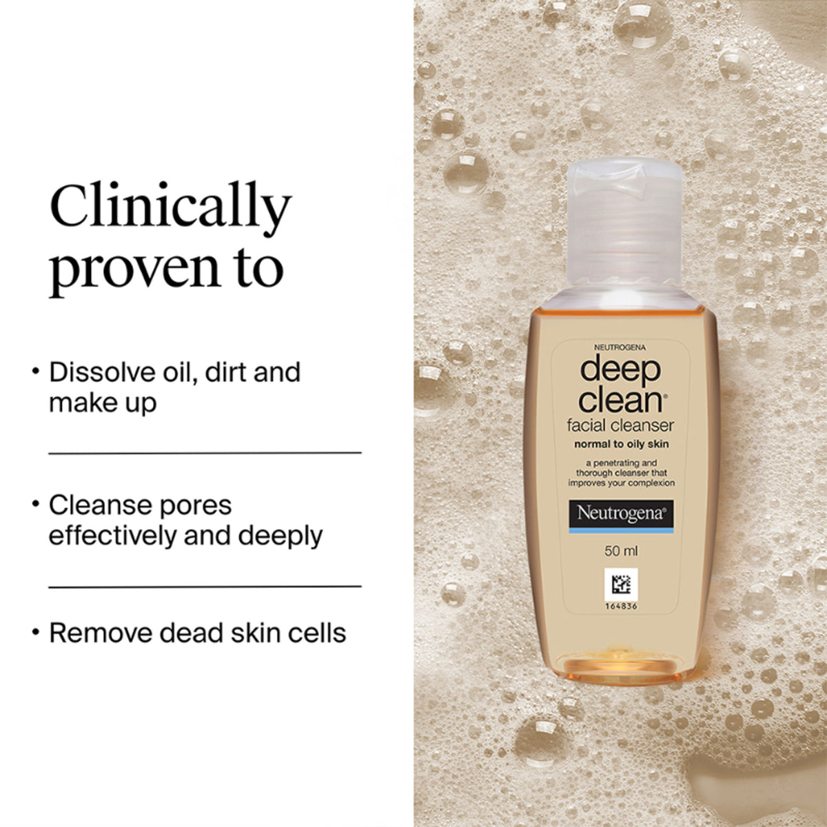 Neutrogena Deep Clean Facial Cleanser Face Wash for Normal to Oily Skin