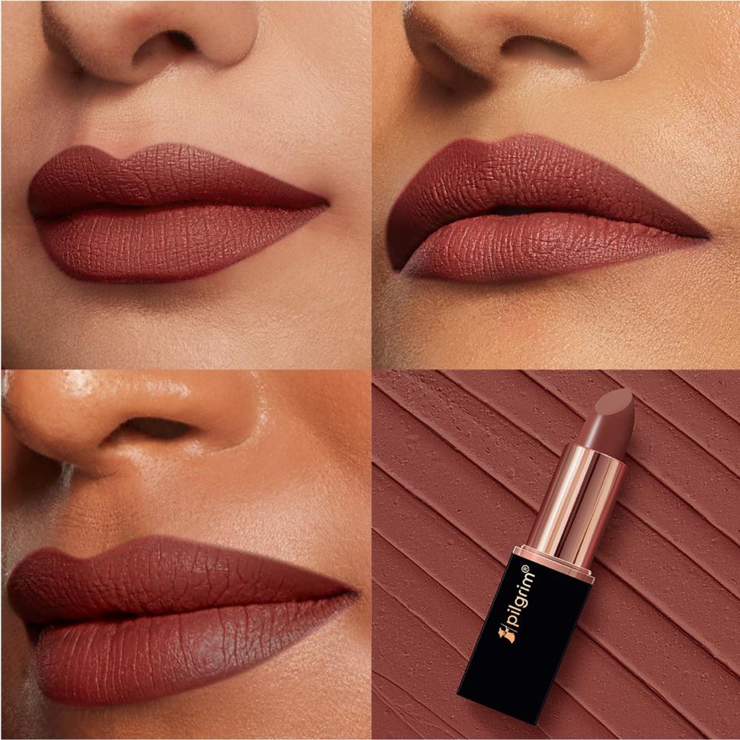 Pilgrim Matte Me Up Velvet Matte Bullet Lipstick Soft, Transferproof & Smudgeproof - 06 Coco Caress