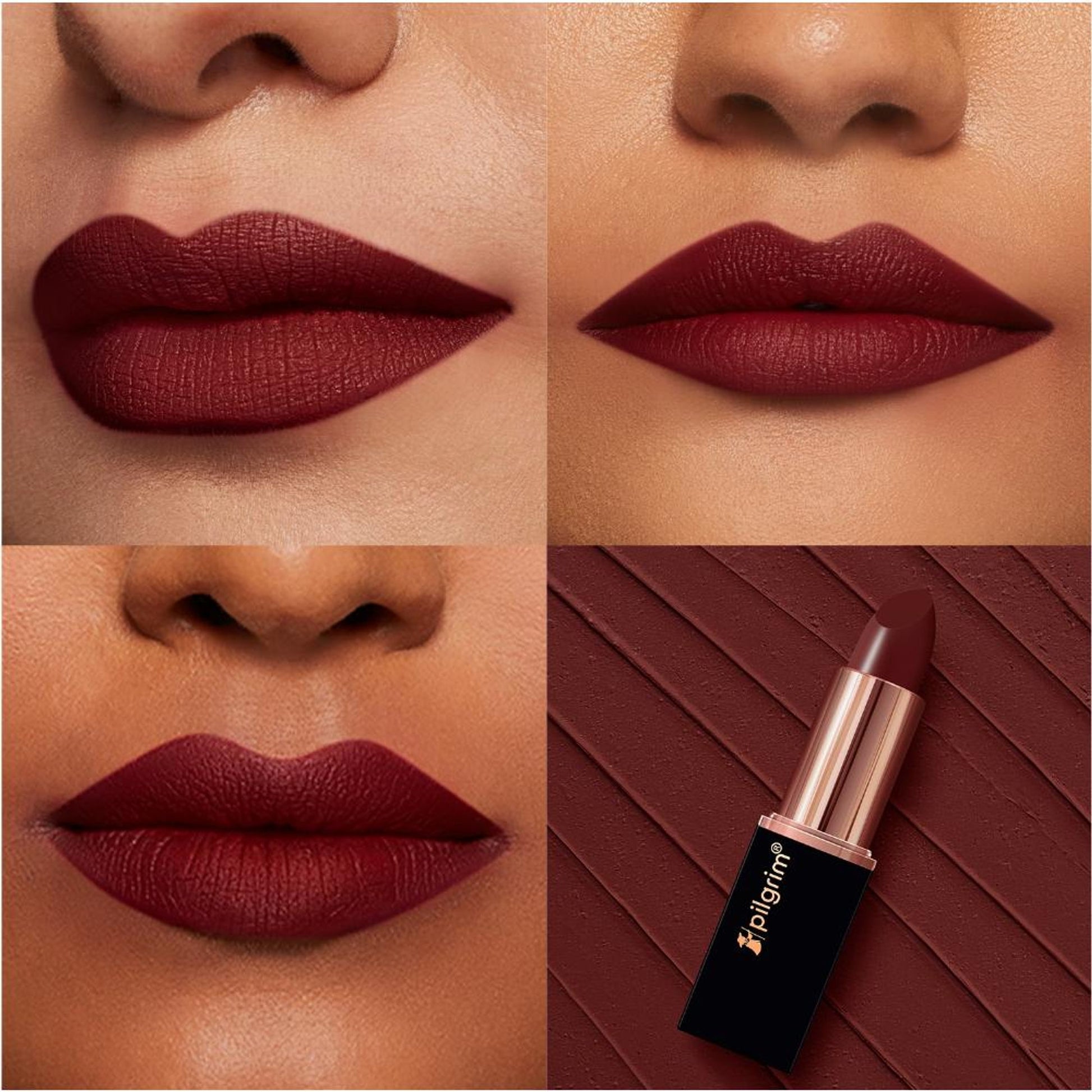 Pilgrim Matte Me Up Velvet Matte Bullet Lipstick Soft, Transferproof & Smudgeproof - 24 Burgundy Blaze