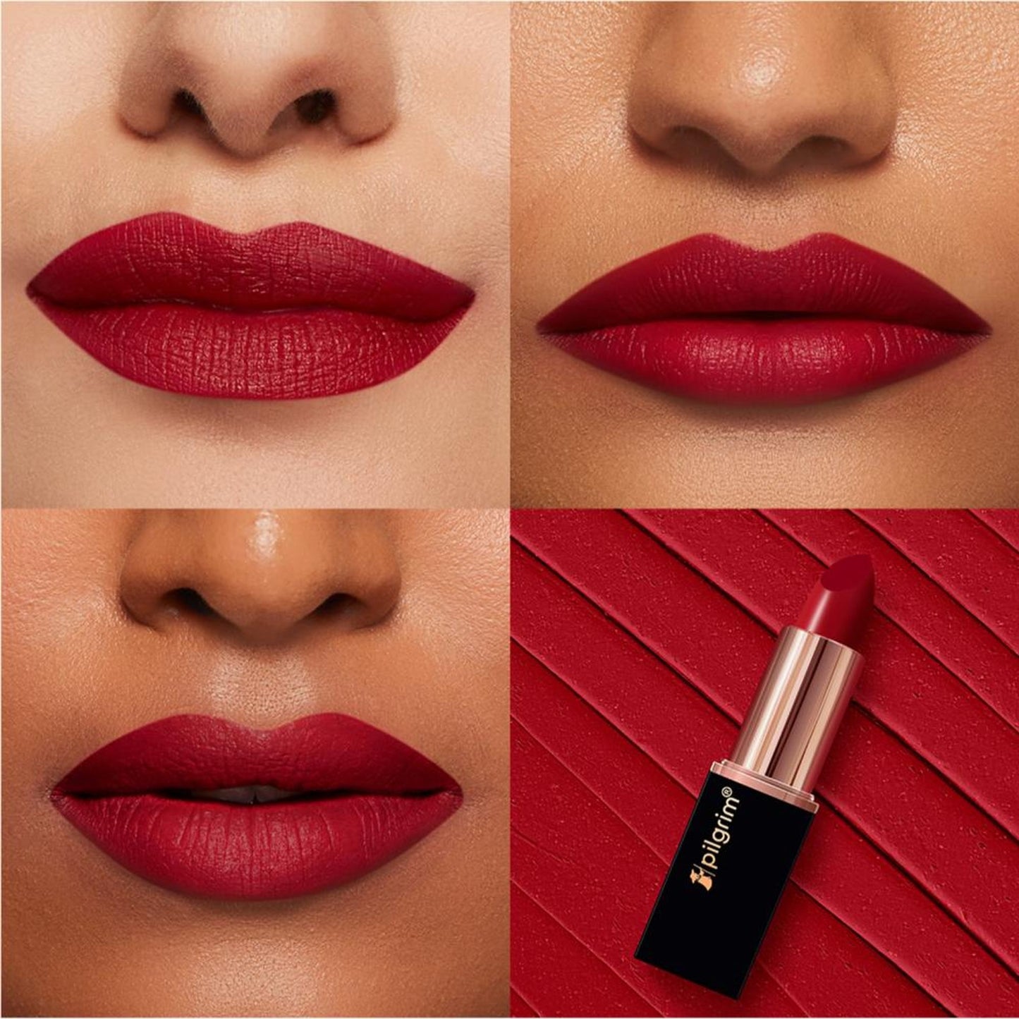 Pilgrim Matte Me Up Velvet Matte Bullet Lipstick Soft, Transferproof & Smudgeproof - 25 Ruby Revolt