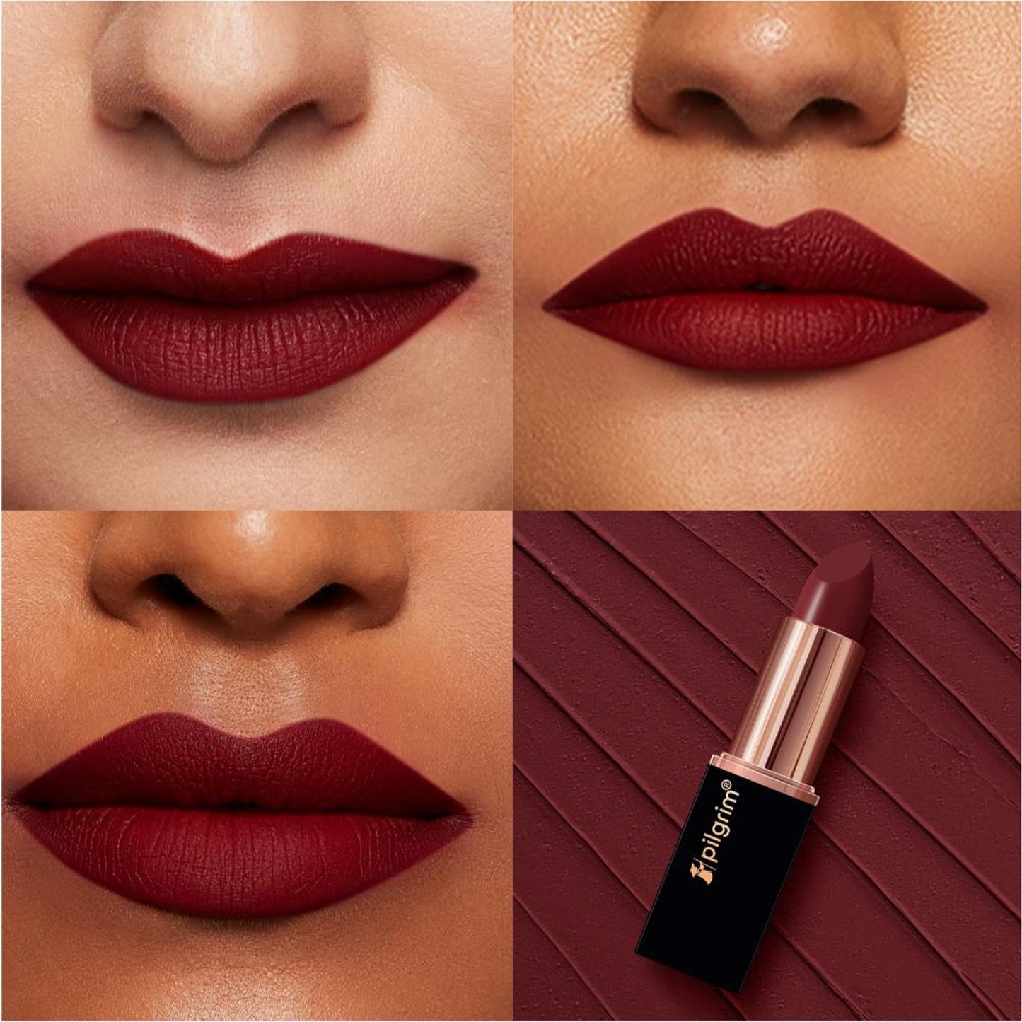 Pilgrim Matte Me Up Velvet Matte Bullet Lipstick Soft, Transferproof & Smudgeproof - 26 Sultry Wine