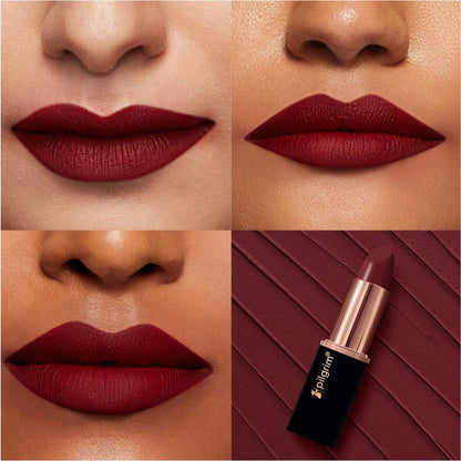Pilgrim Matte Me Up Velvet Matte Bullet Lipstick Soft, Transferproof & Smudgeproof - 26 Sultry Wine
