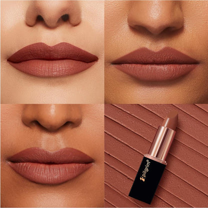 Pilgrim Matte Me Up Velvet Matte Bullet Lipstick Soft, Transferproof & Smudgeproof - 32 Nude Kiss
