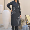 Dhiyona VA Women's Floral Embroidered Regular Thread Work Pure Cotton Kurta with Trousers