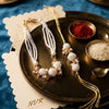 Dhiyona Set Of 2 Gold Toned & White Pearls Bhaiya Bhabhi Rakhi