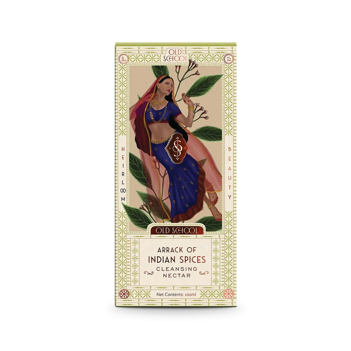 Old School Rituals Indian Spices Cleansing Nectar anti-acne face wash in a clear bottle with a pump dispenser, showing the product label.