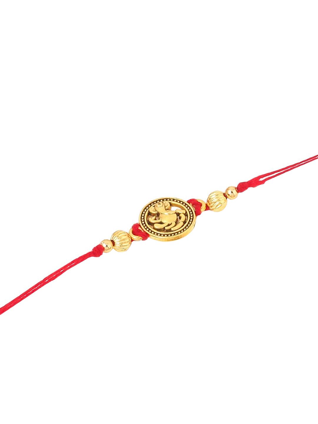 Anouk Set Of 3 Thread Rakhis With Roli Chawal Chandan & Mishri