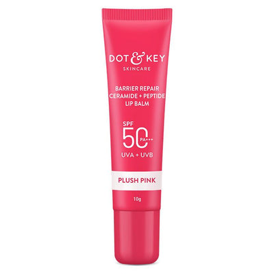Dot & Key Barrier Repair Ceramide & Peptide SPF 50 Lip Balm - Plush Pink, UVA+UVB