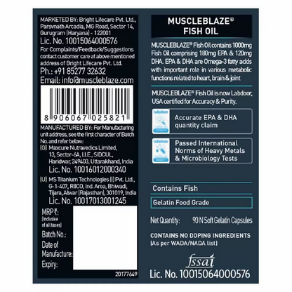 MuscleBlaze Fish Oil 1000 Mg Capsules