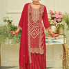 Dhiyona IE Ethnic Motifs Embroidered Straight Kurta With Sharara & Dupatta