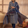 Dhiyona IE Women Ethnic Motifs Printed Cotton Kurta with Trousers & Dupatta