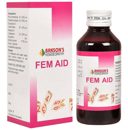 Bakson's Homeopathy Fem Aid Syrup - Indyancart
