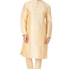 Men's Gold Silk Blend Straight Kurta Pyjama Set