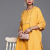 Indyancart IE Women Mustard Yellow Yoke Design Kurta with Palazzos & Dupatta