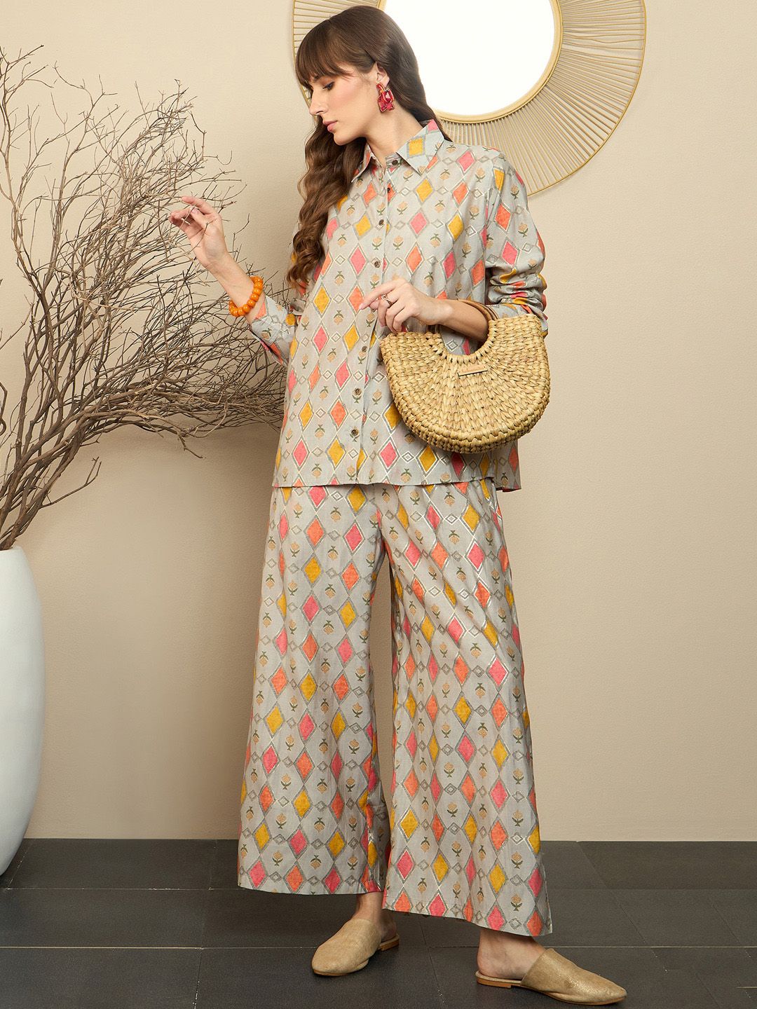Dhiyona IE Printed Shirt With Trousers