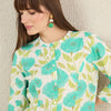 Dhiyona IE Floral Printed Mandarin Collar A-Line Kurta With Palazzos