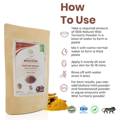 Wild Organic Kasturi Manjal Wild Turmeric Powder For Face & Body