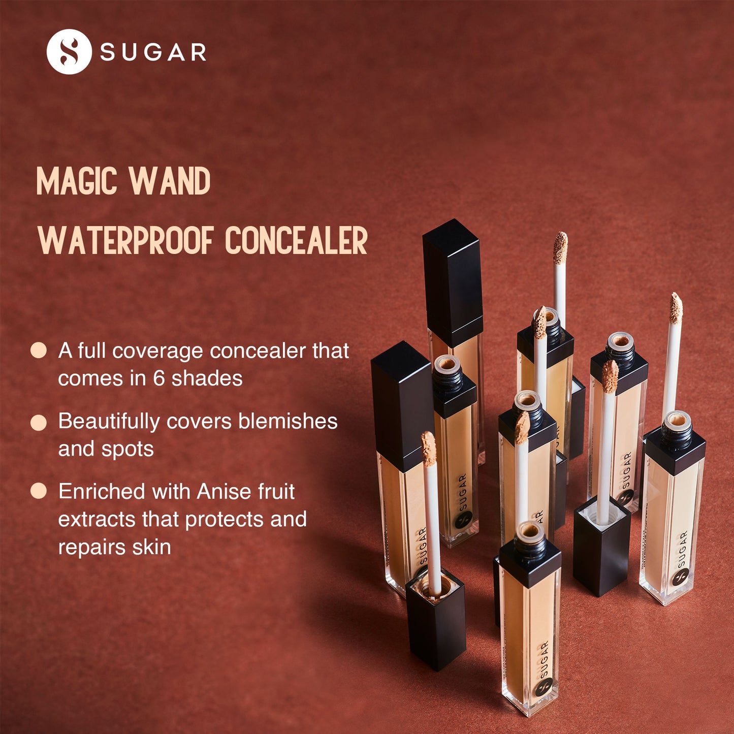 SUGAR Magic Wand Waterproof Concealer - 15 Cappuccino (Light, Cool Undertone)