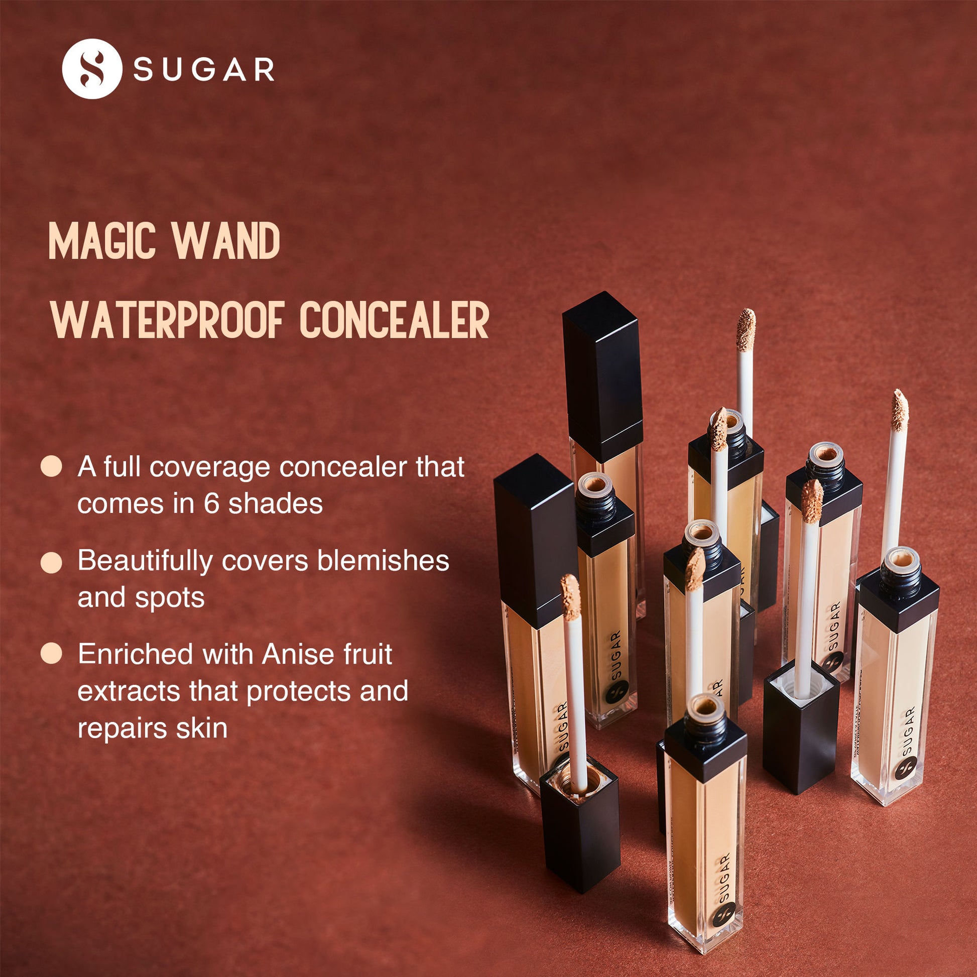 SUGAR Magic Wand Waterproof Concealer - 15 Cappuccino (Light, Cool Undertone)
