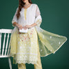 Dhiyona IE Floral Embroidered Sequinned Kurta With Trousers & Dupatta