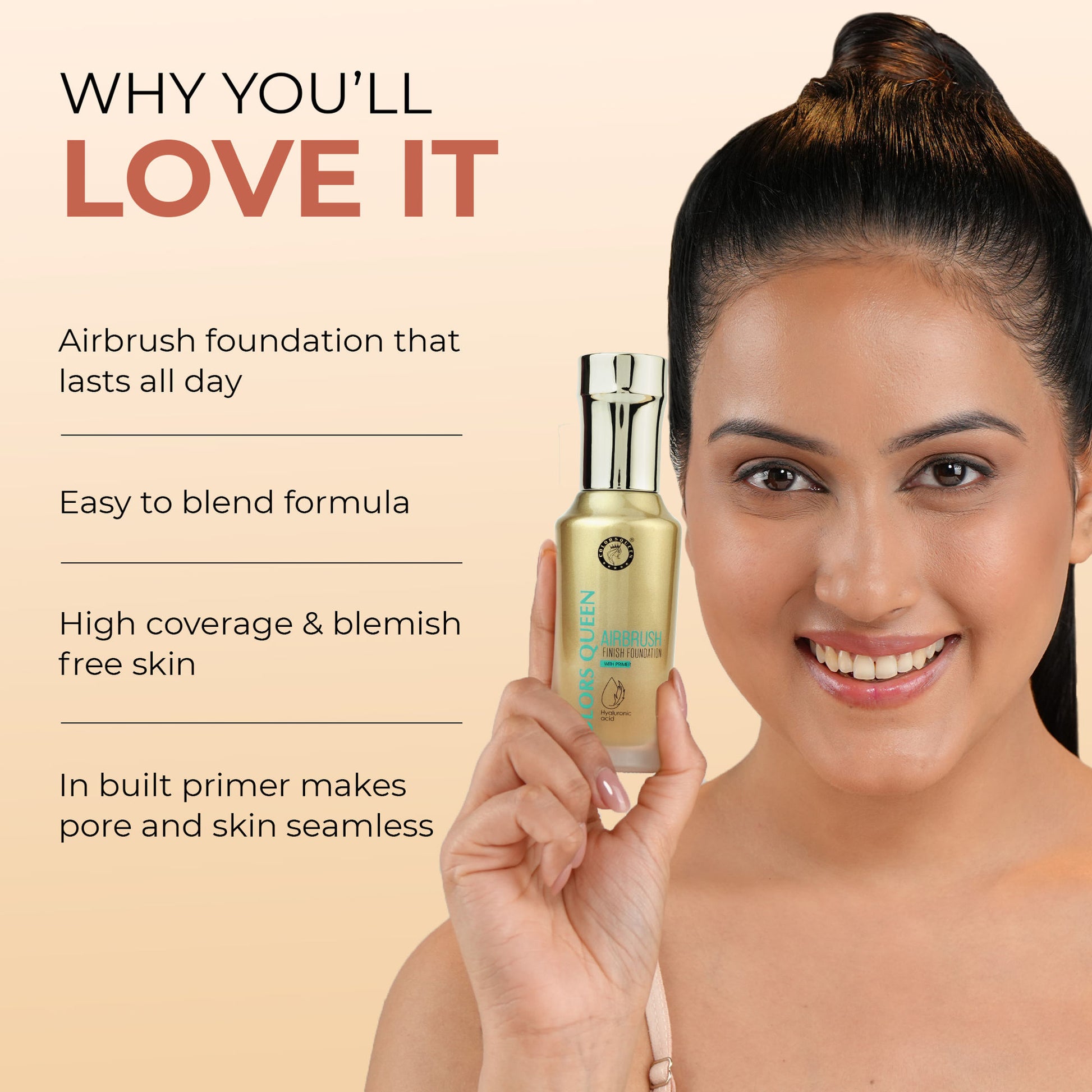 Colors Queen Airbrush Foundation With Primer - Natural Beige