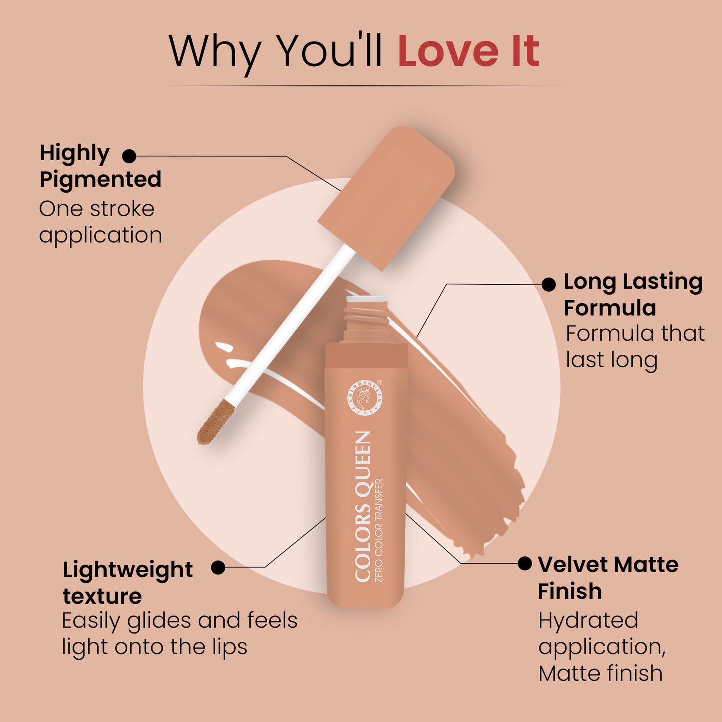 Colors Queen Zero Color Transfer Liquid Lipstick - Nude Show