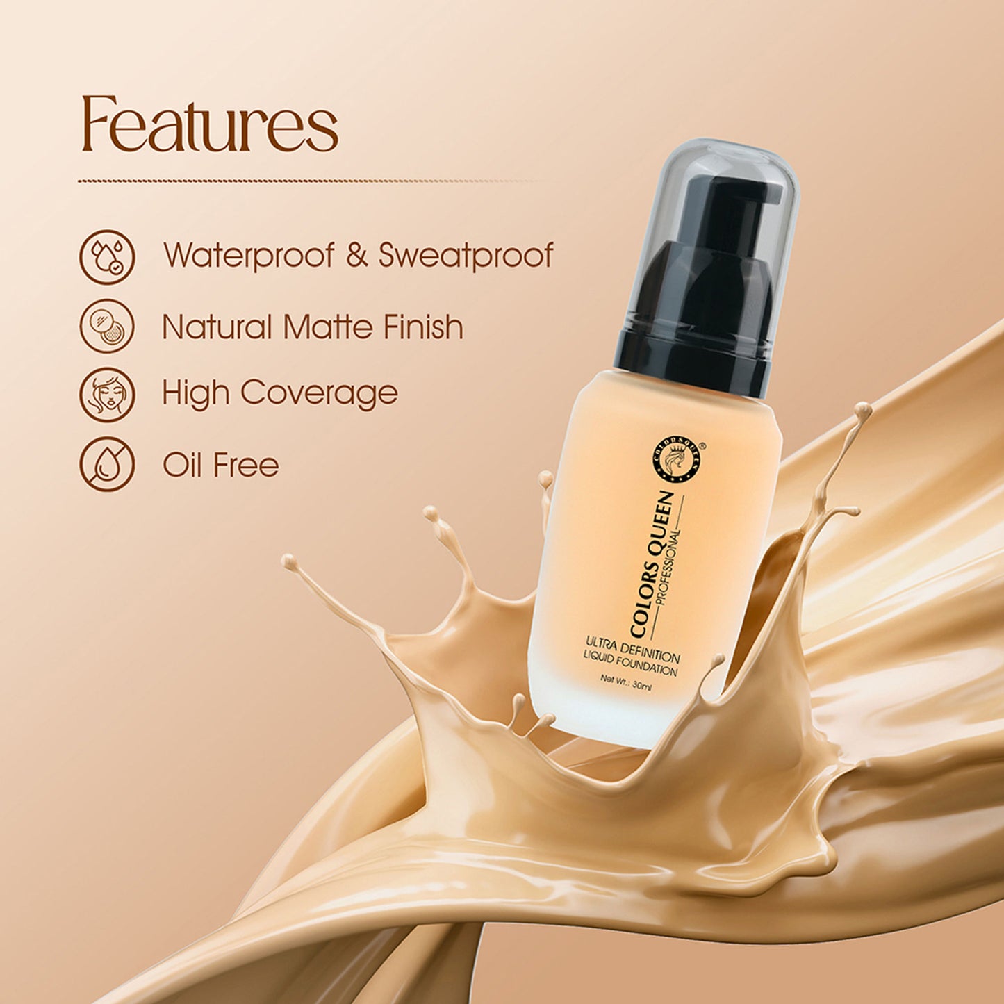 Colors Queen Ultra Definition Liquid Foundation - Natural Ivory