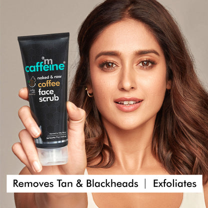 MCaffeine Naked Raw Coffee Face Scrub With Walnut & Vitamin E For Fresh & Glowing Skin