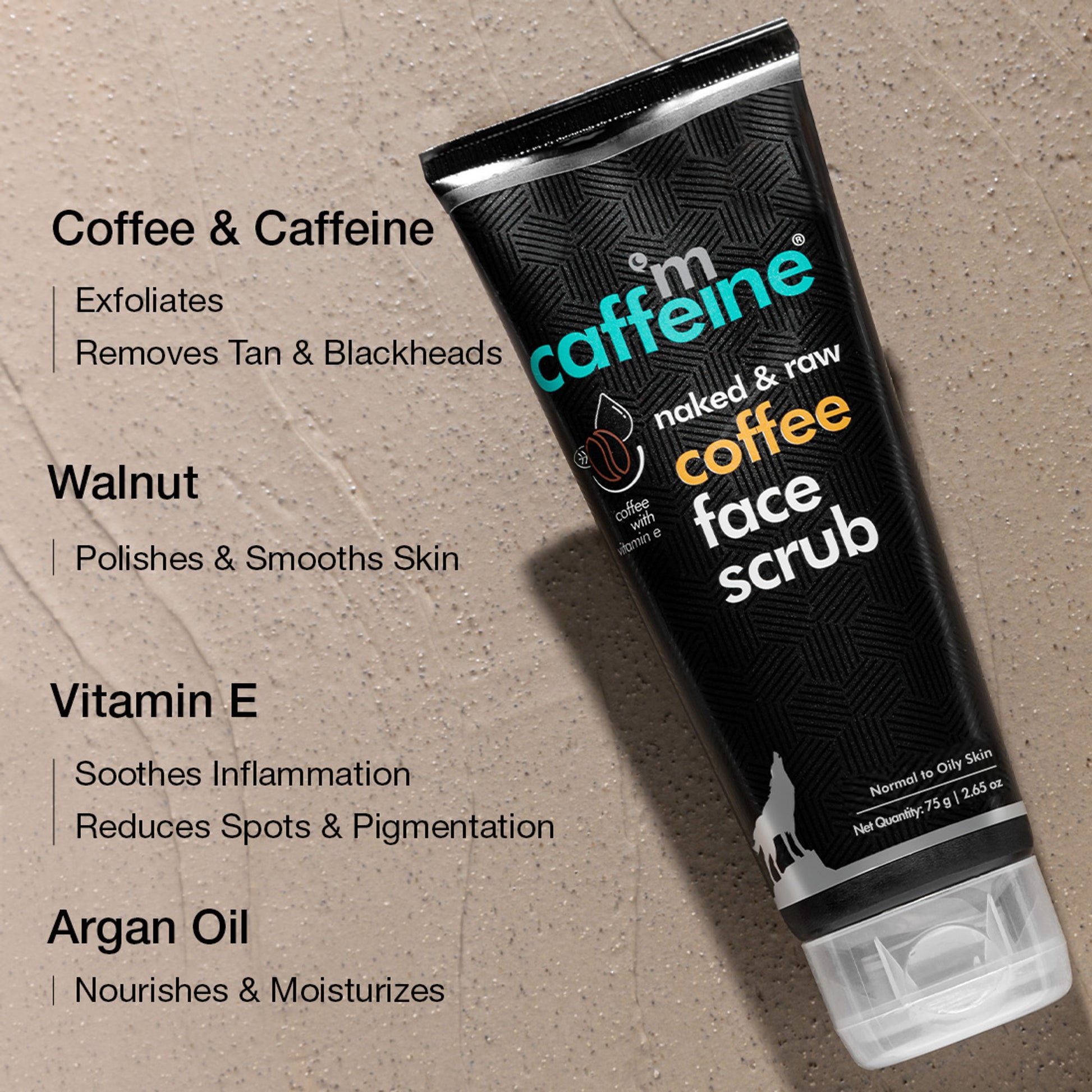 MCaffeine Naked Raw Coffee Face Scrub With Walnut & Vitamin E For Fresh & Glowing Skin
