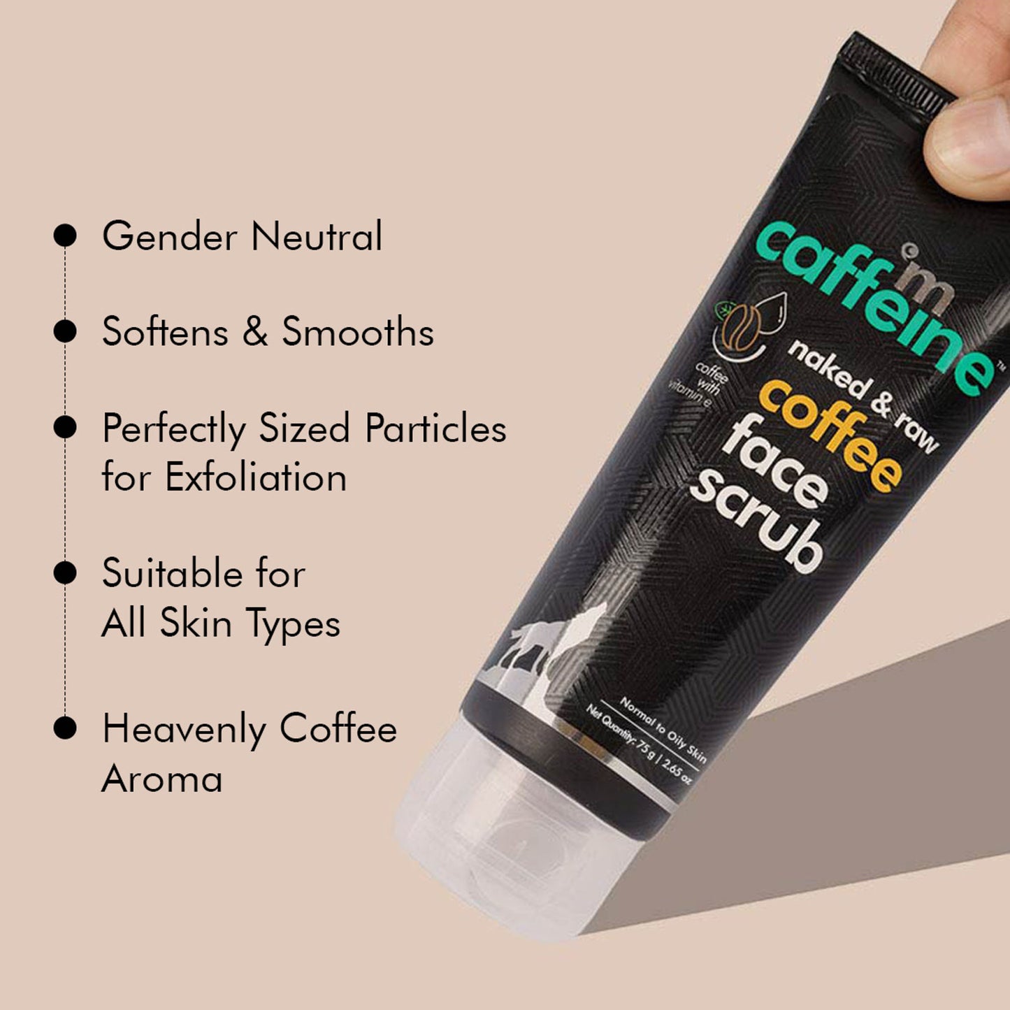 MCaffeine Naked Raw Coffee Face Scrub With Walnut & Vitamin E For Fresh & Glowing Skin
