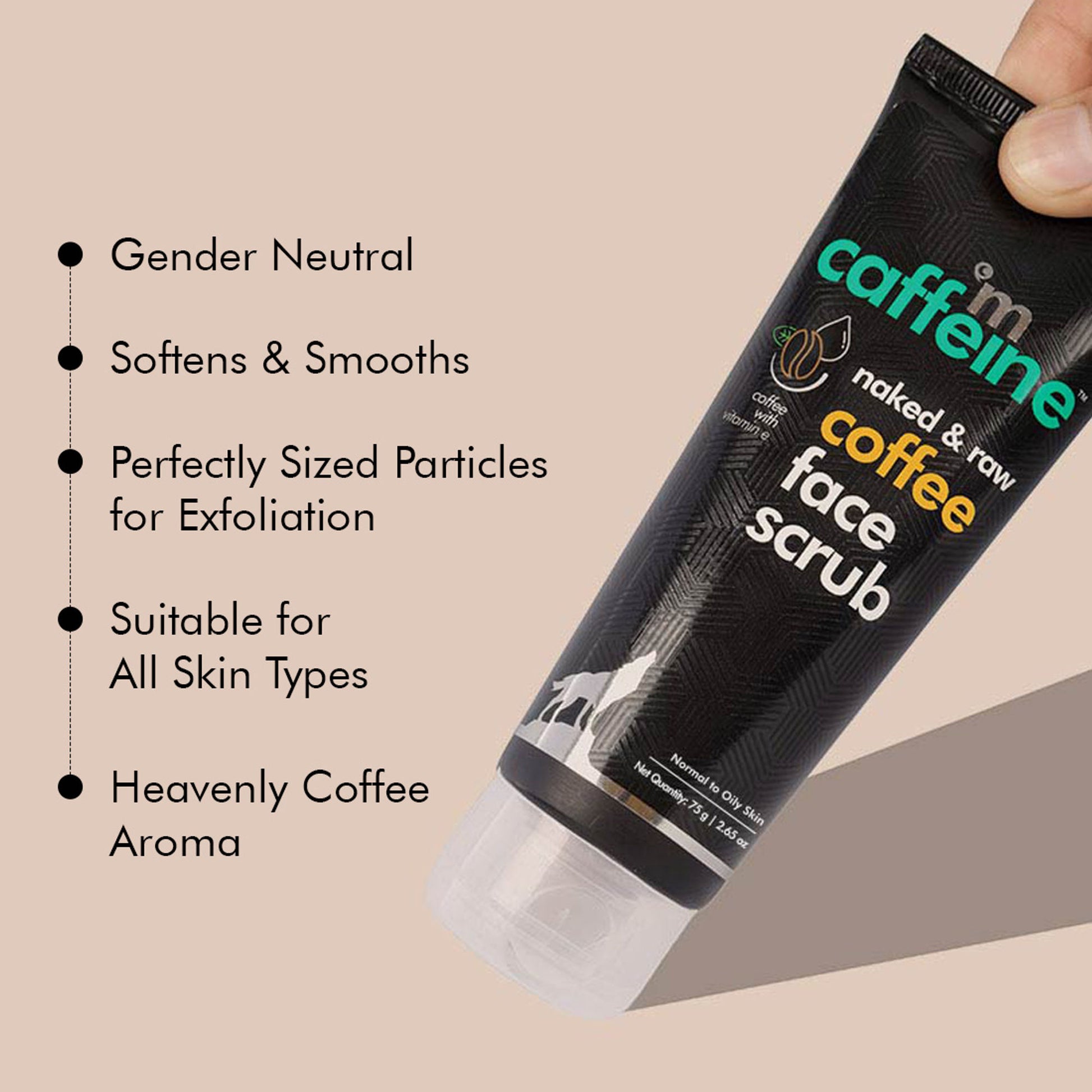 MCaffeine Naked Raw Coffee Face Scrub With Walnut & Vitamin E For Fresh & Glowing Skin