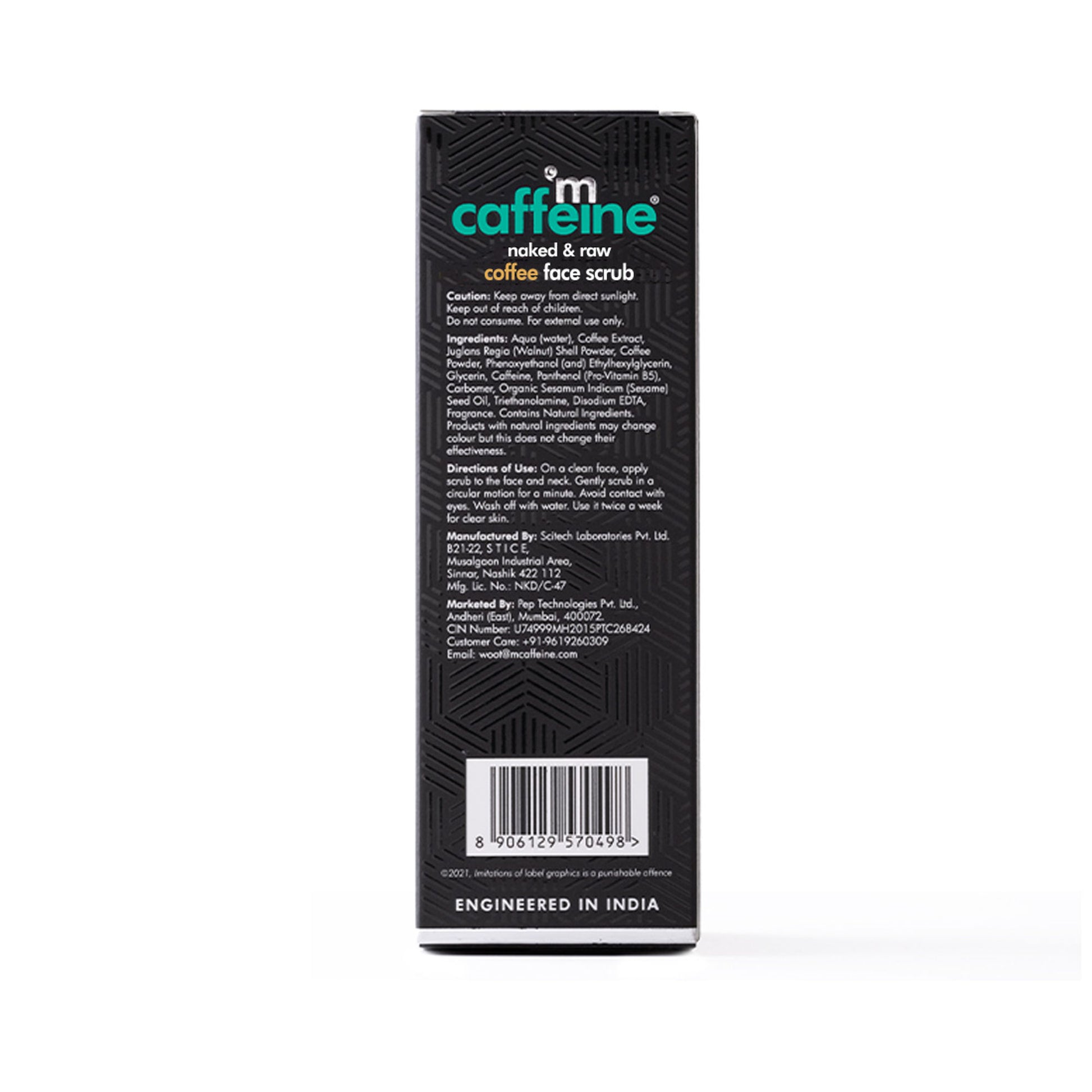 MCaffeine Naked Raw Coffee Face Scrub With Walnut & Vitamin E For Fresh & Glowing Skin