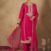 Dhiyona IE Women Embroidered Regular Kurta with Trousers & With Dupatta