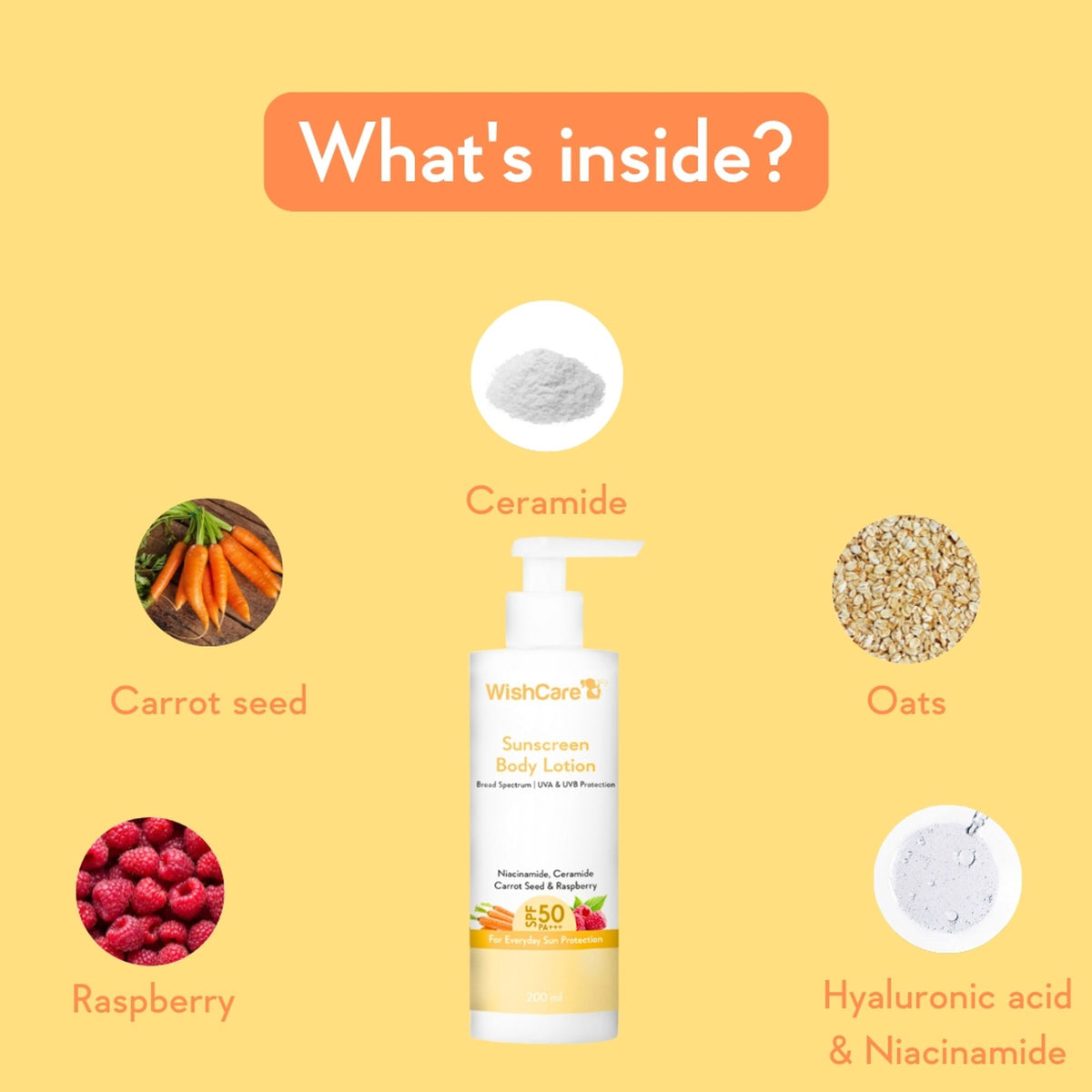 WishCare Sunscreen Body Lotion SPF50 PA+++-In Vivo Tested-UV Protection-No White Cast-Prevents Tan