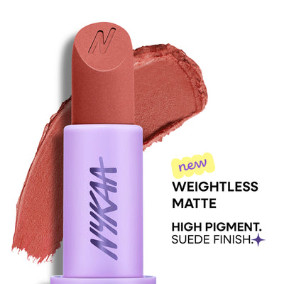 Nykaa Superlight Powder Matte Feathertouch Lipstick with High Pigment - Bloom