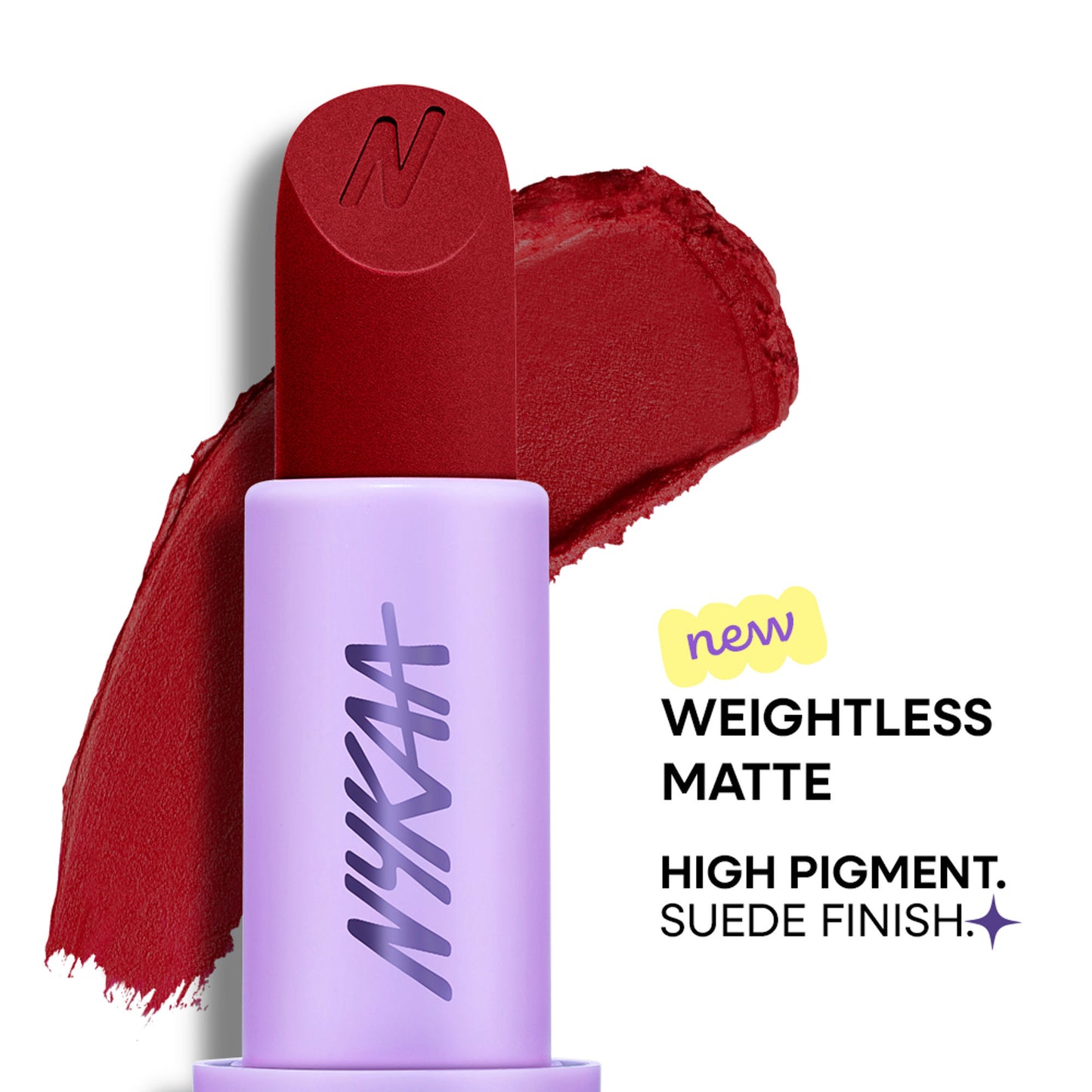 Nykaa Superlight Powder Matte Feathertouch Lipstick with High Pigment - Lush