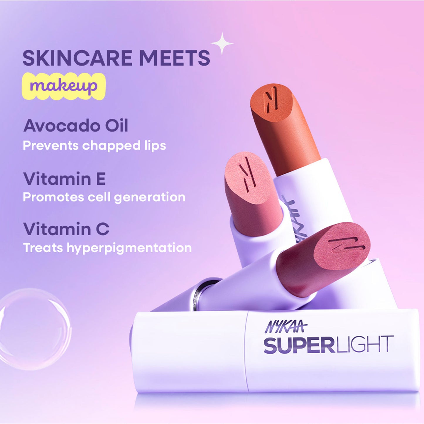 Nykaa Superlight Powder Matte Feathertouch Lipstick with High Pigment - Lush