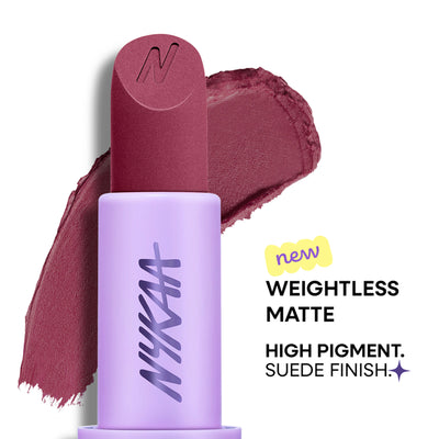 Nykaa Superlight Powder Matte Feathertouch Lipstick with High Pigment - Feathery