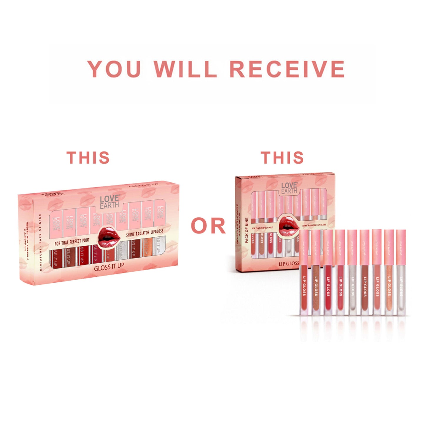 Love Earth Lip Gloss It Up - Pack Of 9