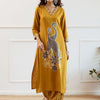 Dhiyona IE Women Embroidered Regular Beads and Stones Kurta with Trousers